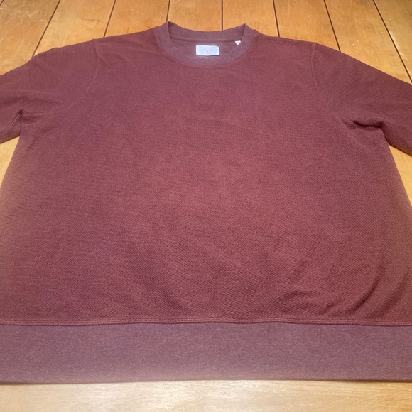 Billy Reid Crew Neck Sweater XL Dark Copper Herringbone Pattern - Picture 1 of 15